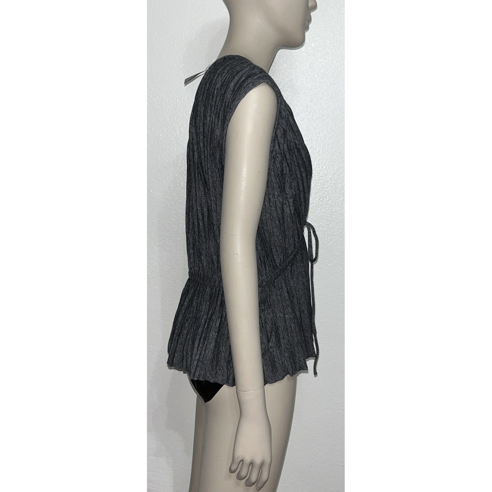 Banana Republic Pleated Peplum V Neck Sleeveless Top Drawstring Waist Sz S NWT - Picture 3 of 14